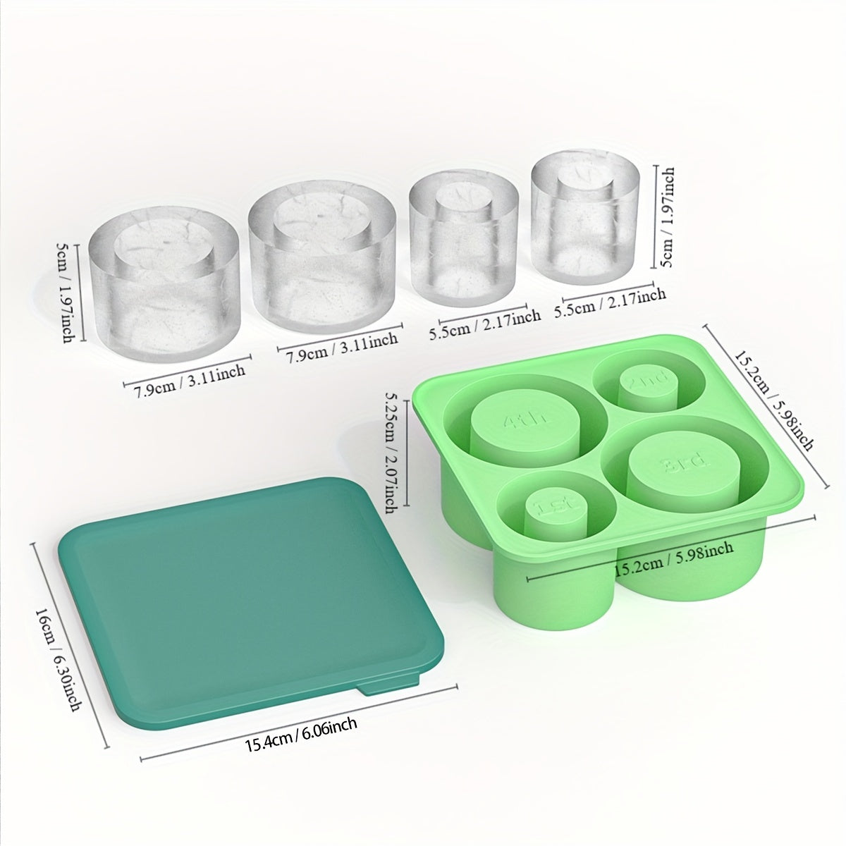 1pc Silicone Ice Cube Mold for Cups - 4-Slot Design, Perfect for 40oz & 30oz Tumblers, Durable and Easy to Clean, Ideal for Refreshing Drinks